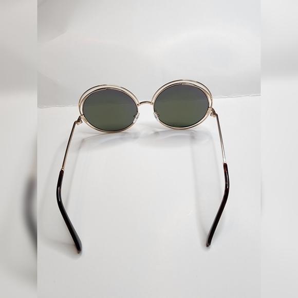 Round Mirrored Sunglasses  - Green - Picture 3 of 4